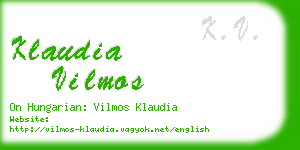 klaudia vilmos business card